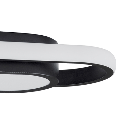 GloboStar® IGOR 61216 Φωτιστικό Οροφής Linear Design LED CCT 24W 2880lm 210° AC 220-240V - Εναλλαγή Φωτισμού μέσω Διακόπτη On/Off All In One Ψυχρό 6000k+Φυσικό 4500k+Θερμό 2700k Μ41 x Π13 x Υ4.5cm - Μαύρο - 3 Years Warranty