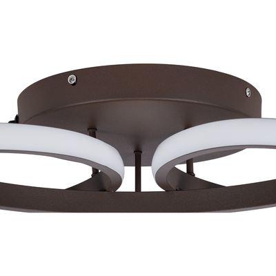 GloboStar® MARGARET 61402 Φωτιστικό Οροφής Design LED CCT 54W 6210lm 360° AC 220-240V - Εναλλαγή Φωτισμού μέσω Τηλεχειριστηρίου All In One Ψυχρό 6000k+Φυσικό 4500k+Θερμό 2700k Dimmable Φ57 x Υ12cm - Καφέ - 3 Years Warranty