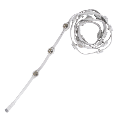 GloboStar® 90140 Digital Pixel Addressable Facade Module Chain String with 20 Spots - Ψηφιακή Αλυσίδα Γιρλάντα με 20 Σποτ LED SMD 3535 15W 20LED 20PIXEL SPI/TTL Protocol IC UCS512B 900lm 120° DC 12V IP67 RGB - Λευκό Σώμα - Μ232 x Π2.5 x Υ1.5cm