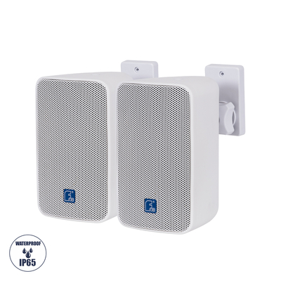 GloboStar® FDB ES104WT 98001 Facilities Speaker - Παθητικό Ηχείο Εγκαταστάσεων Επιτοίχιο με Μετασχηματιστή 100V & 16Ω - 40W RMS (160W Peak) - 1 x 4 Inches LF & 1 x 0.8 Inches HF - Αδιάβροχο IP65 - Λευκό - Μ14.1 x Π17 x Υ23cm - Ζεύγος