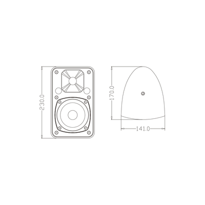 GloboStar® FDB ES104BT 98000 Facilities Speaker - Παθητικό Ηχείο Εγκαταστάσεων Επιτοίχιο με Μετασχηματιστή 100V & 16Ω - 40W RMS (160W Peak) - 1 x 4 Inches LF & 1 x 0.8 Inches HF - Αδιάβροχο IP65 - Μαύρο - Μ14.1 x Π17 x Υ23cm - Ζεύγος