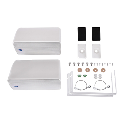 GloboStar® FDB ES106WT 98003 Facilities Speaker - Παθητικό Ηχείο Εγκαταστάσεων Επιτοίχιο με Μετασχηματιστή 100V & 16Ω - 80W RMS (320W Peak) - 1 x 6 Inches LF & 1 x 1 Inches HF - Αδιάβροχο IP65 - Λευκό - Μ18.2 x Π22.4 x Υ36.2cm - Ζεύγος