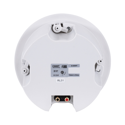 GloboStar® FDB C600T 98012 Facilities Speaker - Παθητικό Ηχείο Εγκαταστάσεων Χωνευτό Οροφής με Μετασχηματιστή 100V & 8Ω - 40W RMS (80W Peak) - 1 x 6 Inches LF & 1 x 1 Inches HF -  IP20 - Λευκό - Φ24 x Υ15.3cm