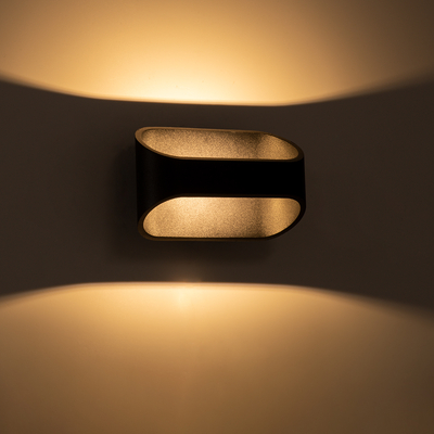 GloboStar® EDEN 60670 Φωτιστικό Τοίχου - Απλίκα Αρχιτεκτονικού Φωτισμού Εσωτερικού Χώρου Up & Down LED 10W 950lm 60° AC 220-240V IP20 Μ16 x Π10.5 x Υ9cm - Θερμό Λευκό 2700K - Μαύρο - Bridgelux Chip - 3 Years Warranty