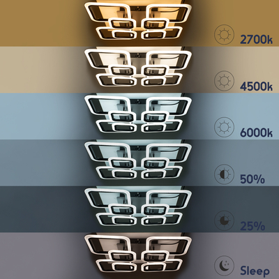 GloboStar® ROYAL-S 61326 Φωτιστικό Οροφής Design LED CCT 135W 16200lm 360° AC 220-240V - Εναλλαγή Φωτισμού μέσω Τηλεχειριστηρίου All In One Ψυχρό 6000k+Φυσικό 4500k+Θερμό 2700k Dimmable Μ58.5 x Π58.5 x Υ12cm - Νίκελ Χρώμιο - 3 Years Warranty