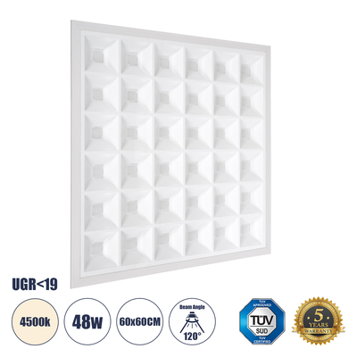 GloboStar® ZEUS 60969 Χωνευτό LED Panel 60x60cm 48W 7200lm 120° CRI≥86Ra UGR