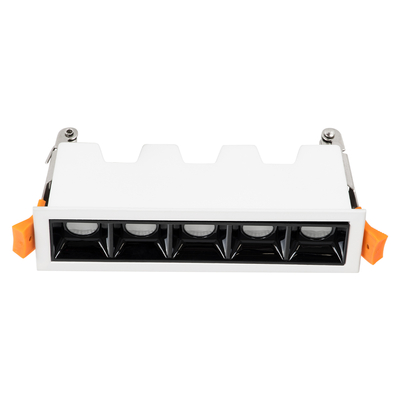 GloboStar® LUMINAR SUPERIOR 60318 Χωνευτό LED Spot Downlight TrimLess 10W 1400lm 36° AC 220-240V IP20 Μ14.8 x Π4.3 x Υ4.5cm - Λευκό με Μαύρο Κάτοπτρο - Φυσικό Λευκό 4500K - Bridgelux High Lumen Chip Gen2 - TÜV Certified Driver - 5 Years Warranty