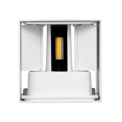 GloboStar® AXIS-S 60560 Φωτιστικό Τοίχου - Απλίκα Αρχιτεκτονικού Φωτισμού Εσωτερικού/Εξωτερικού Χώρου Up & Down LED 10W 1150lm 10 έως 60° AC 220-240V Αδιάβροχο IP65 Μ10 x Π10 x Υ10cm - Θερμό Λευκό 2700K - Λευκό - Bridgelux Chip - 3 Years Warranty