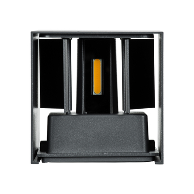 GloboStar® AXIS-S 60564 Φωτιστικό Τοίχου - Απλίκα Αρχιτεκτονικού Φωτισμού Εσωτερικού/Εξωτερικού Χώρου Up & Down LED 10W 1200lm 10 έως 60° AC 220-240V Αδιάβροχο IP65 Μ10 x Π10 x Υ10cm - Φυσικό Λευκό 4500K - Γκρι Ανθρακί- Bridgelux Chip - 3 Years Warranty