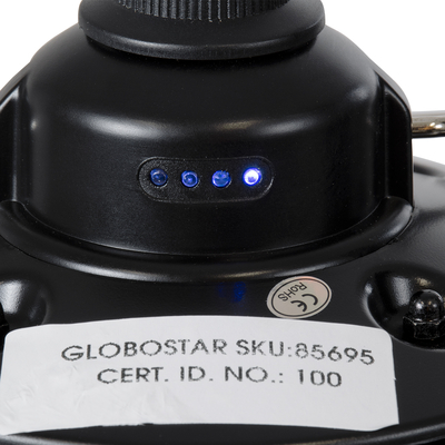 GloboStar® 85695 Αυτόνομο Φανάρι Camping LED 4W USB 2.0 με Επαναφορτιζόμενη Μπαταρία 1 x 18650 2000mAh Li-ion Power Bank IP20 Dimmable Μαύρο με Διάφανο Γυαλί CCT Εναλλαγή Φωτισμού μέσω On/Off All In One Ψυχρό 6000K+Φυσικό 4500K+Θερμό 2700K Φ13.5 x Υ17.5cm