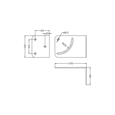 GloboStar® FDB K803-WB7 98029 Speaker Base Wall Bracket - Επιτοίχια Ρυθμιζόμενη Βάση Ηχείου για Τοποθέτηση Συστήματος Κολωνάτων Ηχείων K803 - IP20 - Μαύρο - Μ10 x Π8 x Υ14.5cm - Ζεύγος
