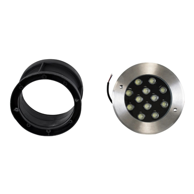 GloboStar® UNDERWATER-GUNE 90405 Υποβρύχιο Χωνευτό Φωτιστικό Σποτ Ειδικό για Σιντριβάνια LED 12W 1200lm 15° DC 24V Αδιάβροχο IP68 Φ18 x Υ11.2cm Ψυχρό Λευκό 6000K - Ανοξείδωτο Ατσάλι - 3 Χρόνια Εγγύηση