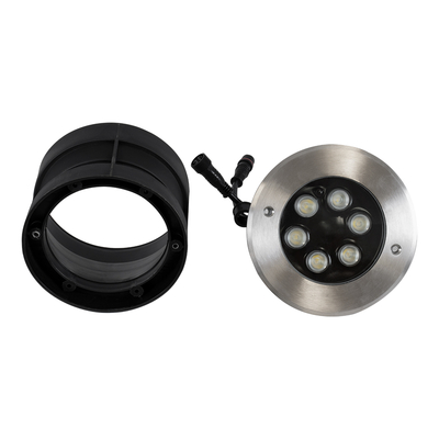 GloboStar® UNDERWATER-JULIA 90567 Υποβρύχιο Χωνευτό Φωτιστικό Σποτ Ειδικό για Σιντριβάνια LED 6W 510lm 15° DC 24V Αδιάβροχο IP68 Φ15 x Υ10.2cm RGBW DMX512 - Ανοξείδωτο Ατσάλι - 3 Years Warranty