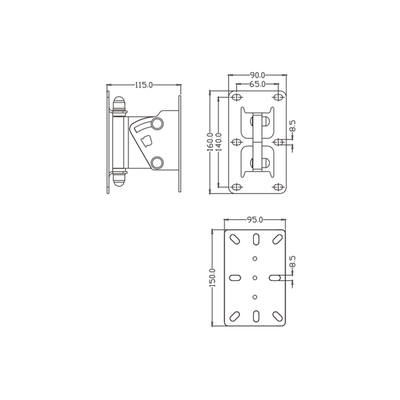 GloboStar® FDB K806-WB2 98030 Speaker Base Wall Bracket - Επιτοίχια Ρυθμιζόμενη Βάση Ηχείου για Τοποθέτηση Συστήματος Κολωνάτων Ηχείων K806 - IP20 - Μαύρο - Μ9.5 x Π11.5 x Υ16cm - Ζεύγος