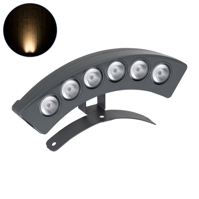 GLOBOSTAR® TREELIGHT-PLANTE 90456 Κυρτή Μπάρα Φωτισμού Wall Washer για Φυτά - Δέντρα LED 6W 660lm 15° DC 24V Αδιάβροχο IP65 Θερμό Λευκό 2700K Dimmable - Γκρι Ανθρακί - Μ17.5 x Π4.5 x Υ8cm - 3 Χρόνια Εγγύηση