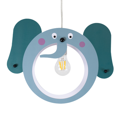 GloboStar® ELEPHANT 61578 Παιδικό Κρεμαστό Φωτιστικό Φιγούρα Μονόφωτο 1 x E27 IP20 Πολύχρωμο Πλαστικό - Μ37.7 x Π15.5 x Υ31.5cm