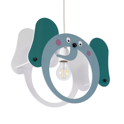 GloboStar® ELEPHANT 61578 Παιδικό Κρεμαστό Φωτιστικό Φιγούρα Μονόφωτο 1 x E27 IP20 Πολύχρωμο Πλαστικό - Μ37.7 x Π15.5 x Υ31.5cm