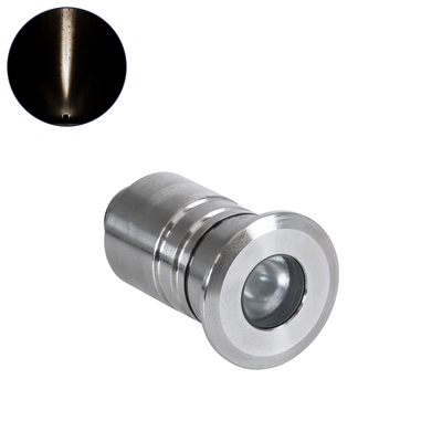 GLOBOSTAR® UNDERWATER-DANI 90411 Υποβρύχιο Χωνευτό Σποτ για Σιντριβάνια/Πισίνες LED 1W 95lm 5° DC 24V Αδιάβροχο IP68 Φυσικό Λευκό 4500K Dimmable - Ανοξείδωτο Ατσάλι 304 - Φ3 x Υ5cm - 3 Χρόνια Εγγύηση