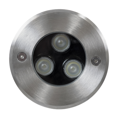 GloboStar® UNDERWATER-HUNI 90416 Υποβρύχιο Χωνευτό Φωτιστικό Σποτ Ειδικό για Σιντριβάνια LED 3W 255lm 30° DC 24V Αδιάβροχο IP68 Φ10 x Υ7.5cm RGBW DMX512 - Ανοξείδωτο Ατσάλι - 3 Years Warranty