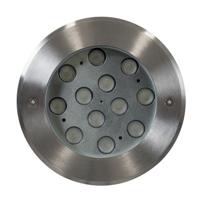 GloboStar® UNDERWATER-TUNI 90421 Υποβρύχιο Χωνευτό Φωτιστικό Σποτ Ειδικό για Σιντριβάνια LED 12W 1200lm 30° DC 24V Αδιάβροχο IP68 Φ18 x Υ11cm Ψυχρό Λευκό 6000K - Ανοξείδωτο Ατσάλι - 3 Χρόνια Εγγύηση