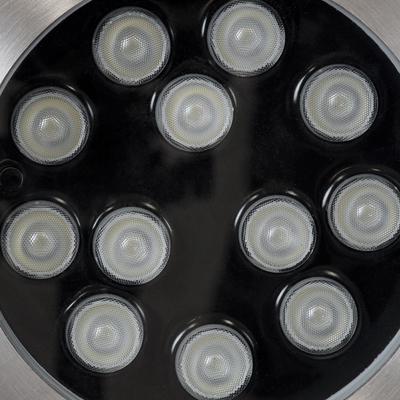 GloboStar® UNDERWATER-TUNI 90422 Υποβρύχιο Χωνευτό Φωτιστικό Σποτ Ειδικό για Σιντριβάνια LED 12W 1020lm 30° DC 24V Αδιάβροχο IP68 Φ18 x Υ11cm RGBW DMX512 - Ανοξείδωτο Ατσάλι - 3 Years Warranty