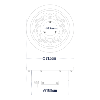 GloboStar® UNDERWATER-DENIS 90443 Υποβρύχιο Χωνευτό Φωτιστικό Σποτ Ειδικό για Σιντριβάνια - Πισίνες - Τζακούζι LED 18W 1530lm 30° DC 24V Αδιάβροχο IP68 Φ21.5 x Υ8cm RGBW DMX512 - Ανοξείδωτο Ατσάλι SS304 - 3 Years Warranty