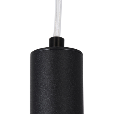 GloboStar® CANAL 60374 Κρεμαστό Φωτιστικό Σποτ Οροφής LED Downlight 7W 700lm 36° AC 220-240V IP20 Φ4 x Υ30cm Θερμό Λευκό 2700K - Μαύρο - Bridgelux COB - 5 Years Warranty