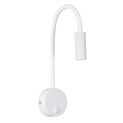 GloboStar® GOOSE 60876 Μοντέρνο Φωτιστικό Τοίχου - Απλίκα Ξενοδοχείου Bed Side LED 3W 300lm 36° AC 220-240V - Reading Light - Μ6.5 x Π15 x Υ24.5cm - Φυσικό Λευκό 4500K - Λευκό - 3 Xρόνια Εγγύηση