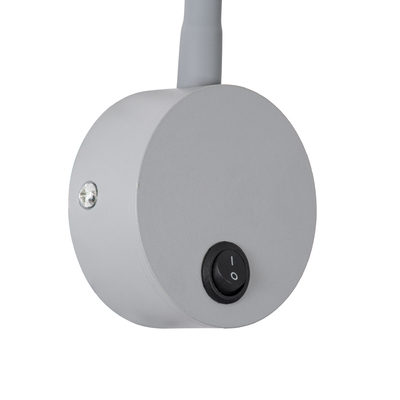 GloboStar® GOOSE 60877 Μοντέρνο Φωτιστικό Τοίχου - Απλίκα Ξενοδοχείου Bed Side LED 3W 300lm 36° AC 220-240V - Reading Light - Μ6.5 x Π15 x Υ24.5cm - Φυσικό Λευκό 4500K - Γκρι Ανθρακί - 3 Xρόνια Εγγύηση