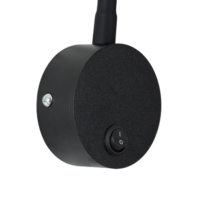 GloboStar® GOOSE 60878 Μοντέρνο Φωτιστικό Τοίχου - Απλίκα Ξενοδοχείου Bed Side LED 3W 300lm 36° AC 220-240V - Reading Light - Μ6.5 x Π15 x Υ24.5cm - Φυσικό Λευκό 4500K - Μαύρο - 3 Xρόνια Εγγύηση