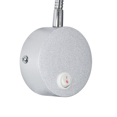 GloboStar® GOOSE 60879 Μοντέρνο Φωτιστικό Τοίχου - Απλίκα Ξενοδοχείου Bed Side LED 3W 300lm 36° AC 220-240V - Reading Light - Μ6.5 x Π15 x Υ24.5cm - Φυσικό Λευκό 4500K - Ασημί Νίκελ - 3 Xρόνια Εγγύηση