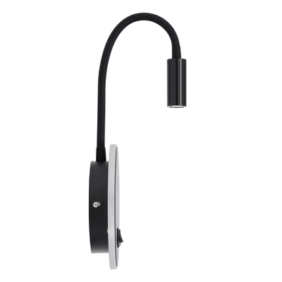 GloboStar® GOOSE 60883 Μοντέρνο Φωτιστικό Τοίχου - Απλίκα Ξενοδοχείου Bed Side LED 6W 600lm 36° & 360° AC 220-240V - Reading Light & 360° Κρυφός Φωτισμός - Φορτιστής USB 3A - Μ15.5 x Π15 x Υ30.5cm - Φυσικό Λευκό 4500K - Μαύρο - 3 Xρόνια Εγγύηση