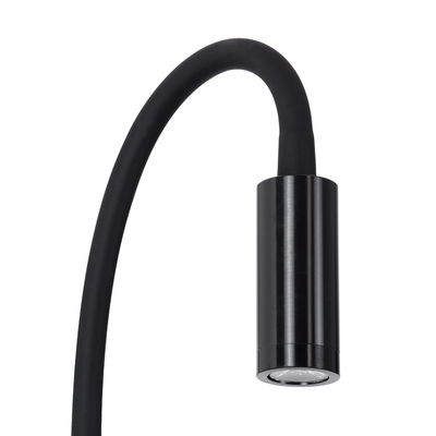 GloboStar® GOOSE 60883 Μοντέρνο Φωτιστικό Τοίχου - Απλίκα Ξενοδοχείου Bed Side LED 6W 600lm 36° & 360° AC 220-240V - Reading Light & 360° Κρυφός Φωτισμός - Φορτιστής USB 3A - Μ15.5 x Π15 x Υ30.5cm - Φυσικό Λευκό 4500K - Μαύρο - 3 Xρόνια Εγγύηση