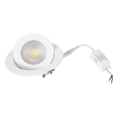 GloboStar® LEXIS JOINT 60988 Χωνευτό LED Κινούμενο Spot Downlight 12W 1200lm 45° AC 220-240V IP44 Φ15.8cm x Υ4.1cm - Στρόγγυλο - Λευκό - Φυσικό Λευκό 4500K - Bridgelux Chip - TÜV Certified Driver - 5 Years Warranty