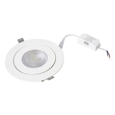 GloboStar® LEXIS JOINT 60988 Χωνευτό LED Κινούμενο Spot Downlight 12W 1200lm 45° AC 220-240V IP44 Φ15.8cm x Υ4.1cm - Στρόγγυλο - Λευκό - Φυσικό Λευκό 4500K - Bridgelux Chip - TÜV Certified Driver - 5 Years Warranty