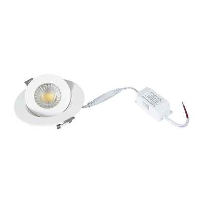 GloboStar® LEXIS JOINT 60990 Χωνευτό LED Κινούμενο Spot Downlight 7W 680lm 45° AC 220-240V IP44 Φ12cm x Υ3.1cm - Στρόγγυλο - Λευκό - Φυσικό Λευκό 4500K - Bridgelux Chip - TÜV Certified Driver - 5 Years Warranty