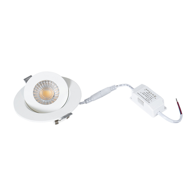 GloboStar® LEXIS JOINT 60991 Χωνευτό LED Κινούμενο Spot Downlight 7W 660lm 45° AC 220-240V IP44 Φ12cm x Υ3.1cm - Στρόγγυλο - Λευκό - Θερμό Λευκό 2700K - Bridgelux Chip - TÜV Certified Driver - 5 Years Warranty