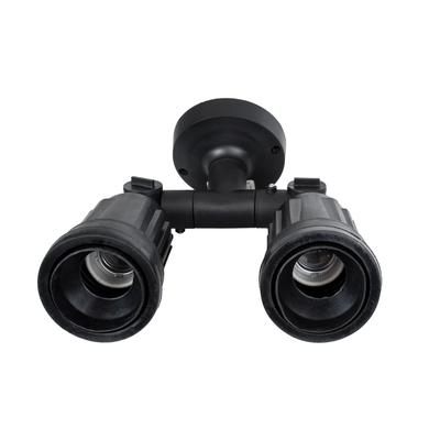 GloboStar® GRASEDO 61616 Βάση Κήπου με 2 Ντουί E27 για Λάμπες Σποτ PAR38 - Αδιάβροχη IP67 - Υψηλής Αντοχής ABS - VDE Certified - Μ40 x Π9.5 x Υ22cm - Μαύρο - 5 Years Warranty