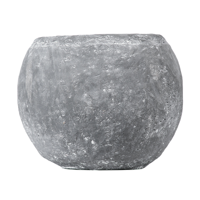 GloboStar® Artificial Garden ALONISSOS 20458 Τσιμεντένιο Κασπώ Γλάστρα - Flower Pot Γκρι Φ18.5cm x Υ14.5cm