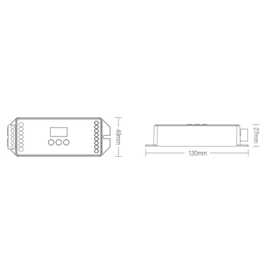GloboStar® 71423 DL-X Mi-BOXER DC DALI & Push Dimming 5 in 1 High Speed Controller / Dimmer 5 Καναλιών DC 12-24V 5 x 6A 144W - Max 20A 480W - IP20 RGBW+WW Μ13 x Π5 x Υ2.5cm - 5 Years Warranty