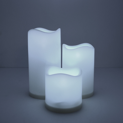 GloboStar® S-79551 ΣΕΤ 3 Διακοσμητικών Realistic Κεριών με LED - Μπαταρίας Ψυχρό Λευκό 6000K