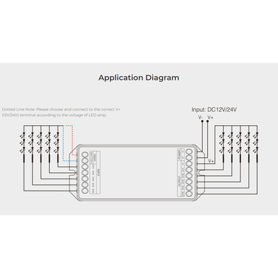 GloboStar® 71429 PA5 Mi-BOXER DC Power & Signal High Speed Amplifier Ενισχυτής Ισχύος & Σήματος Υψηλών Ταχυτήτων 5 Καναλιών DC 12-24V 5 x 6A 144W - Max 15A 360W - IP20 RGBW+WW Μ11.4 x Π4.9 x Υ2.8cm - 5 Years Warranty