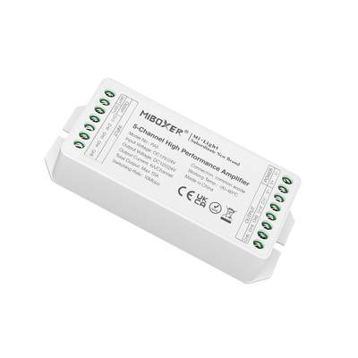 GloboStar® 71429 PA5 Mi-BOXER DC Power & Signal High Speed Amplifier Ενισχυτής Ισχύος & Σήματος Υψηλών Ταχυτήτων 5 Καναλιών DC 12-24V 5 x 6A 144W - Max 15A 360W - IP20 RGBW+WW Μ11.4 x Π4.9 x Υ2.8cm - 5 Years Warranty