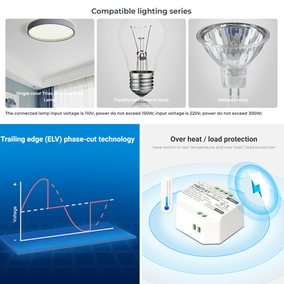 GloboStar® 71432 TRI-C1 Mi-BOXER AC Triac & RF 2.4Ghz & Push Dimmer 1 Καναλιού AC 100-240V 1 x 1.36A 300W - Max 1.36A 300W - IP20 Μ5 x Π5 x Υ2.3cm - 5 Years Warranty