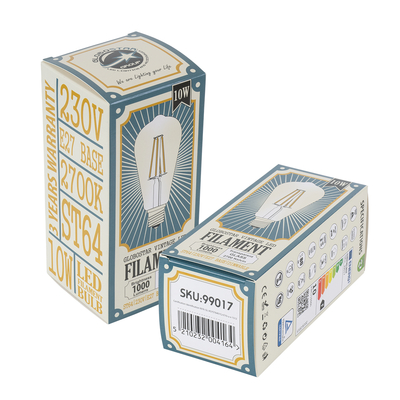 GloboStar® 99017 Λάμπα LED Long Filament E27 ST64 Αχλάδι 10W 1000lm 360° AC 220-240V IP20 Φ6.4 x Υ14cm Θερμό Λευκό 2700K με Διάφανο Γυαλί - Dimmable - 3 Years Warranty