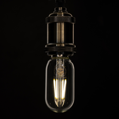 GloboStar® 99057 Λάμπα LED Long Filament E27 T45 Σωλήνας 4W 440lm 360° AC 220-240V IP20 Φ4.5 x Υ11cm Φυσικό Λευκό 4000K με Διάφανο Γυαλί - Dimmable - 3 Years Warranty