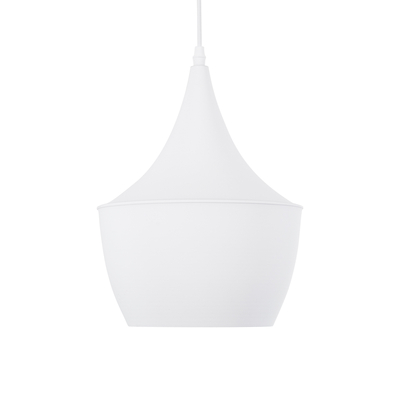 GloboStar® SHANGHAI 01026-A Μοντέρνο Κρεμαστό Φωτιστικό Καμπάνα Μονόφωτο 1 x E27 IP20 Λευκό & Χρυσό Μέταλλο - Μ25 x Π25 x Υ30cm