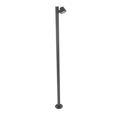 GloboStar® GARDENIA 60510 Φωτιστικό Κήπου - Πάρκου - Πλατείας - Κολωνάκι Αρχιτεκτονικού Φωτισμού Εξωτερικού Χώρου LED 7W 700lm 60° AC220-240V Αδιάβροχο IP65 - Σώμα Αλουμινίου & Tempered Glass - Μ15 x Π18 x Υ180cm - Θερμό Λευκό 2700K - Γκρι Ανθρακί - Bridgelux Chip - 5 Years Warranty