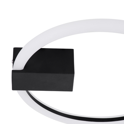 GloboStar® CINDERELLA 60976 Φωτιστικό Οροφής Δαχτυλίδι-Κύκλος LED CCT 16W 1792lm 360° AC 220-240V - Εναλλαγή Φωτισμού μέσω Διακόπτη On/Off All In One Ψυχρό 6000k+Φυσικό 4500k+Θερμό 2700k Φ28cm - Μαύρο - 3 Years Warranty