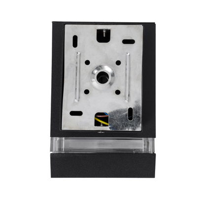 GloboStar® QUATRO 77892 Φωτιστικό Τοίχου - Απλίκα Αρχιτεκτονικού Φωτισμού Εσωτερικού/Εξωτερικού Χώρου Up or Down Μονόφωτο 1 x GU10 AC220-240V Αδιάβροχο IP65 - Σώμα Αλουμινίου & Tempered Glass - Μ11 x Π10 x Υ16.4cm - Μαύρο - 5 Years Warranty